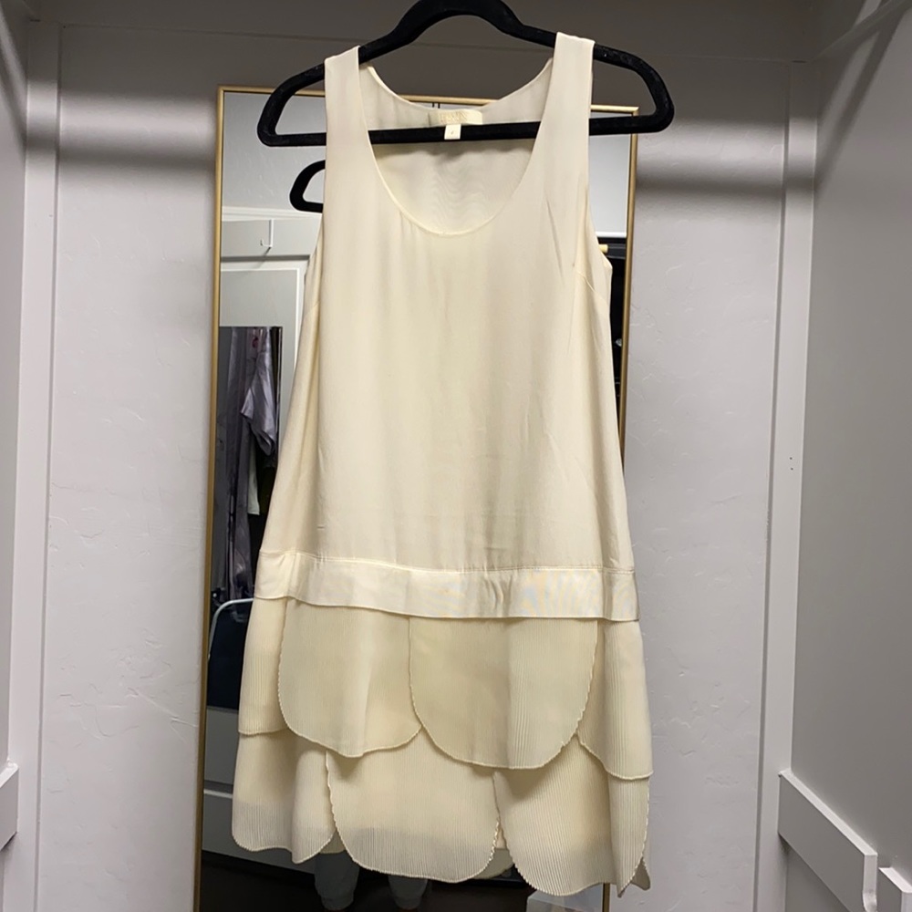 Erin Fetherston White Silk Scallop Dress Size 4